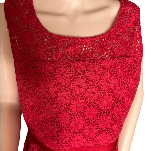 NWT. COLLETTE DINNIGAN Pink/Berry Short Day Lace Dress. Size L. - Picture 6 of 10